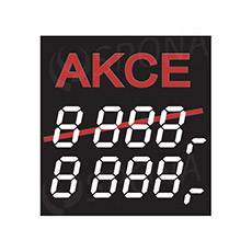 Papírové cenovky s digitálními číslicemi 4750, text "AKCE", 4 pozice, 100ks