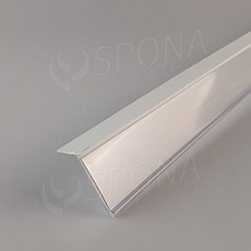 Lišty na cenovky, cenovková lišta samolepicí, 40x997mm,sklon 15°, bílé pozadí