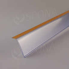 Lišty na cenovky, cenovková lišta samolepicí, 40x997mm,sklon 15°, průhledná