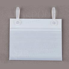Krátká cenovková lišta závěsná s úchyty, 40 x 80 mm, bílé pozadí