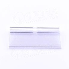 Cenovková kapsa na háček s hrazdou, 40 x 90 mm, průhledná