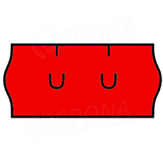 Etikety do kleští, typ UNI, zaoblené, 26 x 12 mm, červené, 1500 ks