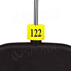 Minireitery, značení na ramínka "122", žlutá barva, černý potisk, 25ks