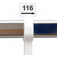 Velikostní jezdec 116 bílý, černý tisk
