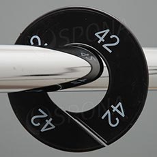 Velikostní kruh, značení na štendr "42", černý, bílé písmo, 1ks
