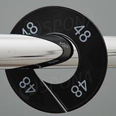 Velikostní kruh, značení na štendr "48", černý, bílé písmo, 1ks
