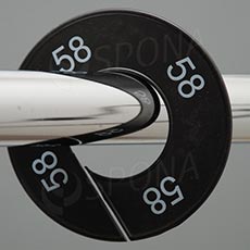 Velikostní kruh, značení na štendr "58", černý, bílé písmo, 1ks