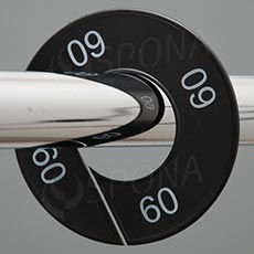 Velikostní kruh, značení na štendr "60", černý, bílé písmo, 1ks