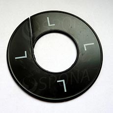 Velikostní kruh, značení na štendr "L", černý, bílé písmo, 1ks