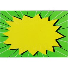 Plastová popisovací cenovka, 10 x 7 cm, zeleno-žlutá, 1 ks
