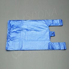 Mikrotenová taška HDPE, nosnost 10 kg, modrá, 30 + 16 x 50 cm, 100 ks