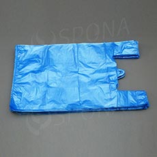Mikrotenová taška HDPE, nosnost 12 kg, modrá, 33 + 16 x 60 cm, 100 ks