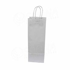 Dárková papírová taška na víno 14 x 9 x 39 cm, bílá