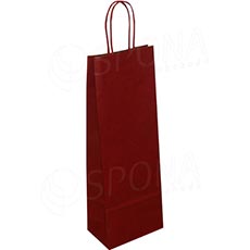 Papírová taška na víno 14 x 9 x 39 cm, tmavě červená