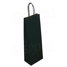 Papírová taška na víno 14 x 9 x 39 cm, tmavě zelená
