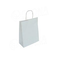 Papírová taška PASTELO, 14 x 8,5 x 21,5 cm, bílá