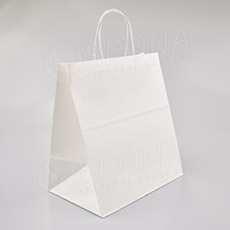 Dárková papírová taška PASTELO TAKE AWAY, 27x17x29 cm, bílá