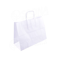 Papírová taška PASTELO, 35 x 14 x 26 cm, bílá