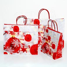 Papírová taška NATALE, 45+15 x 33+6 cm, vánoční vzor