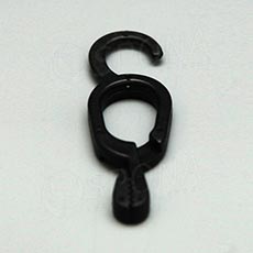 Skřipec / kolíček, typ WRA1, plastový, s malým háčkem, černý, 1 ks