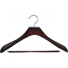 Dřevěné ramínko Deluxe 70P, tmavá třešeň, šířka 45 cm, s příčkou, 1 ks