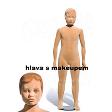 Figurína, manekýna dětská FLEXIBLE 8 let, prolis, makeup, tělová, flok, bez podstavce