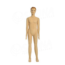 Figurína, manekýna dětská FLEXIBLE 13 let, chlapec, prolis, makeup, tělová, flok, bez podstavce