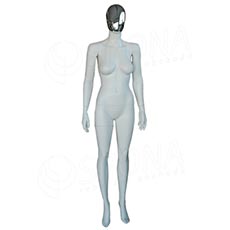 Figurína dámská CHROM 301, matná bílá, maska chrom