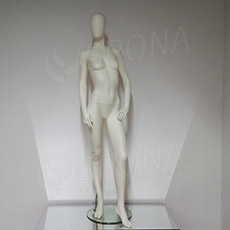 Figurína dámská S244EG, abstraktní, matná bílá, včetně podstavce