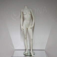 Figurína dámská S244W, bez hlavy, matná bílá, včetně podstavce