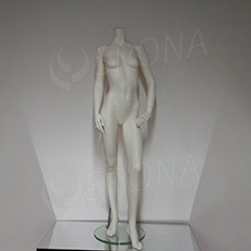 Figurína dámská U244W, bez hlavy, matná bílá, včetně podstavce