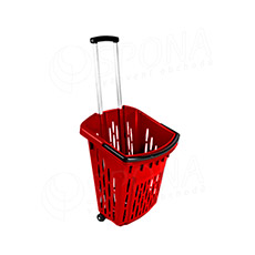 Nákupní košík na kolečkách, objem 38 litrů, červený plast