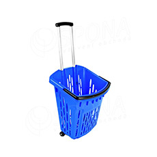 Nákupní košík na kolečkách, objem 38 litrů, modrý plast