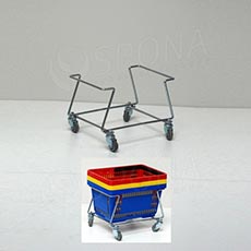 Vozík pro nákupní košíky pojízdný, nízký