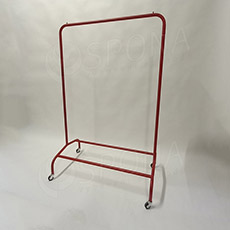 Štendr EOS01, výška 155 cm, šířka 100 cm, plastová kolečka, červený