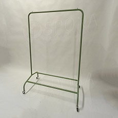 Štendr/stojan na šaty EOS01, výška 155cm,šířka 100cm,plastová kolečka, zelený