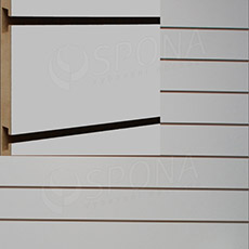 SLAT drážkový panel terminal 120 x 120 cm, 11 drážek, rozteč 10 cm, bez insertů, bílý