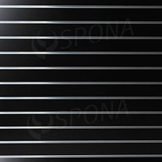 SLAT drážkový panel terminal 120 x 120 cm, 11 drážek, rozteč 10 cm, bez insertů, černý