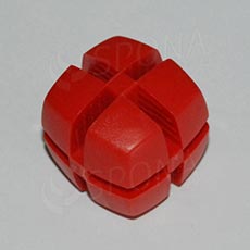 Kostka KUBIK 25 mm, pro sklo 4 mm, červená