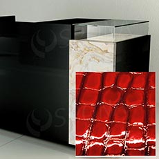 Čelní panel pro prodejní pult UNO, umělá kůže, červená