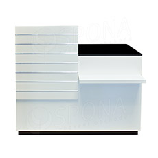 Pult BOX komplet prodejní/pokladní 122 x 93 x 65 cm, pravý, bílé + černé LTD