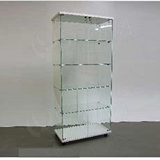 Vitrína Easy 80, sklo + LTD bílá, 77 x 40 x 171 cm