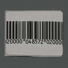 Bezpečnostní etiketa papírová, 8,2 MHz, 30 x 40 mm, čárový kód, 1000 ks
