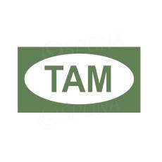 Samolepka na dveře s textem TAM, 90x50 mm, zelená