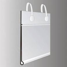 Krátká cenovková lišta závěsná s úchyty, 40 x 70 mm, průhledná