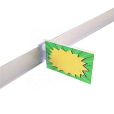 Držák cenovky na cenovkovou lištu do 3 mm, transparentní plast