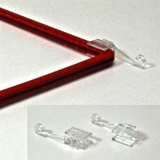 Závěs na lanko pro rámeček tloušťky 8 mm, průhledný akrylát, pár