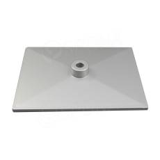 Základna stojanu 20 x 15 cm, pro tyč průměru 12 mm, stříbrná