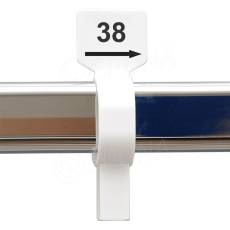 Velikostní jezdec na štendr, označení 