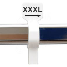 Velikostní jezdec na štendr, označení 